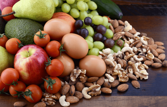 Fruits vegetables nuts